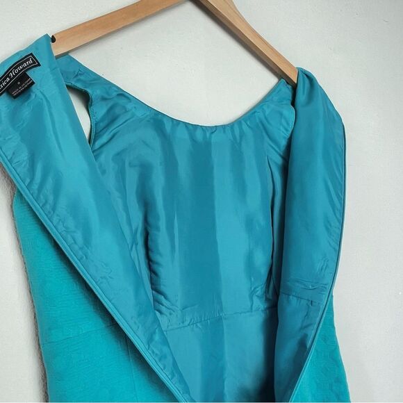 Jessica Howard Turquoise Sheath Dress | Sleeveless Shift MIDI Length Size 8 - Picture 11 of 16